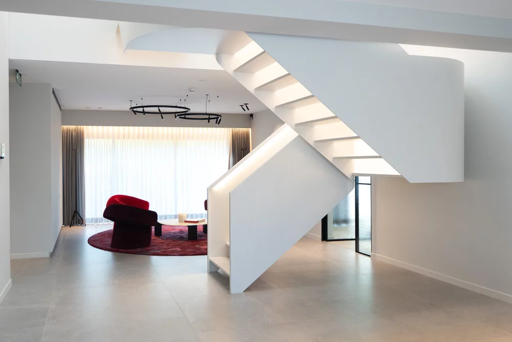 Modern interieur van Belfius Private